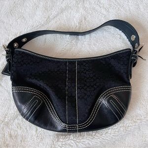 COPY - Vintage Coach Signature Monogram small hobo black bag